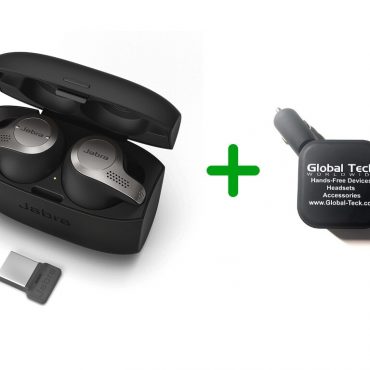 Jabra 65T Bluetooth Headset Earbuds - Evolve 65T | Compatible for Skype for Business | Wireless Bluetooth for Music | #6598-832-109