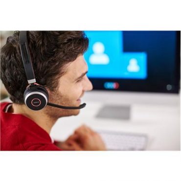 Jabra Evolve 65 Bluetooth Stereo Headset Bundle | UC Version | Bonus Universal Wall Charger, USB Dongle and Charging Stand | #6599-823-499