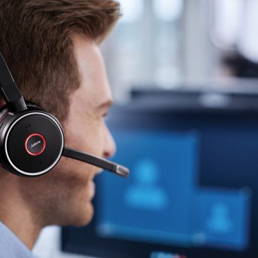 Jabra Evolve 75 Bluetooth Headset Bundle | UC Version | Active Environmental Canceling | Bonus AC Adapter and USB Dongle | #7599-838-109-B