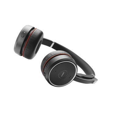 Jabra Evolve 75 Bluetooth Headset Bundle | UC Version | Active Environmental Canceling | Bonus AC Adapter and USB Dongle | #7599-838-109-B