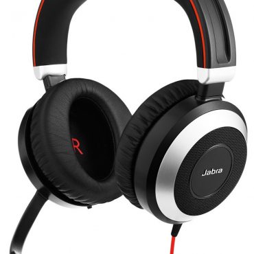 Jabra Evolve 80 UC Stereo Headset | Environmental Noise Filtering and Large Ear Cups | Includes USB/PC Connector & 3.5mm jack for Smartphones/Tablets | #7899-829-209