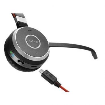 Jabra Evolve 65 Bluetooth Mono Headset Bundle | UC Version | Bonus Wall Charger, USB Dongle, and Charging Stand | #6593-823-499